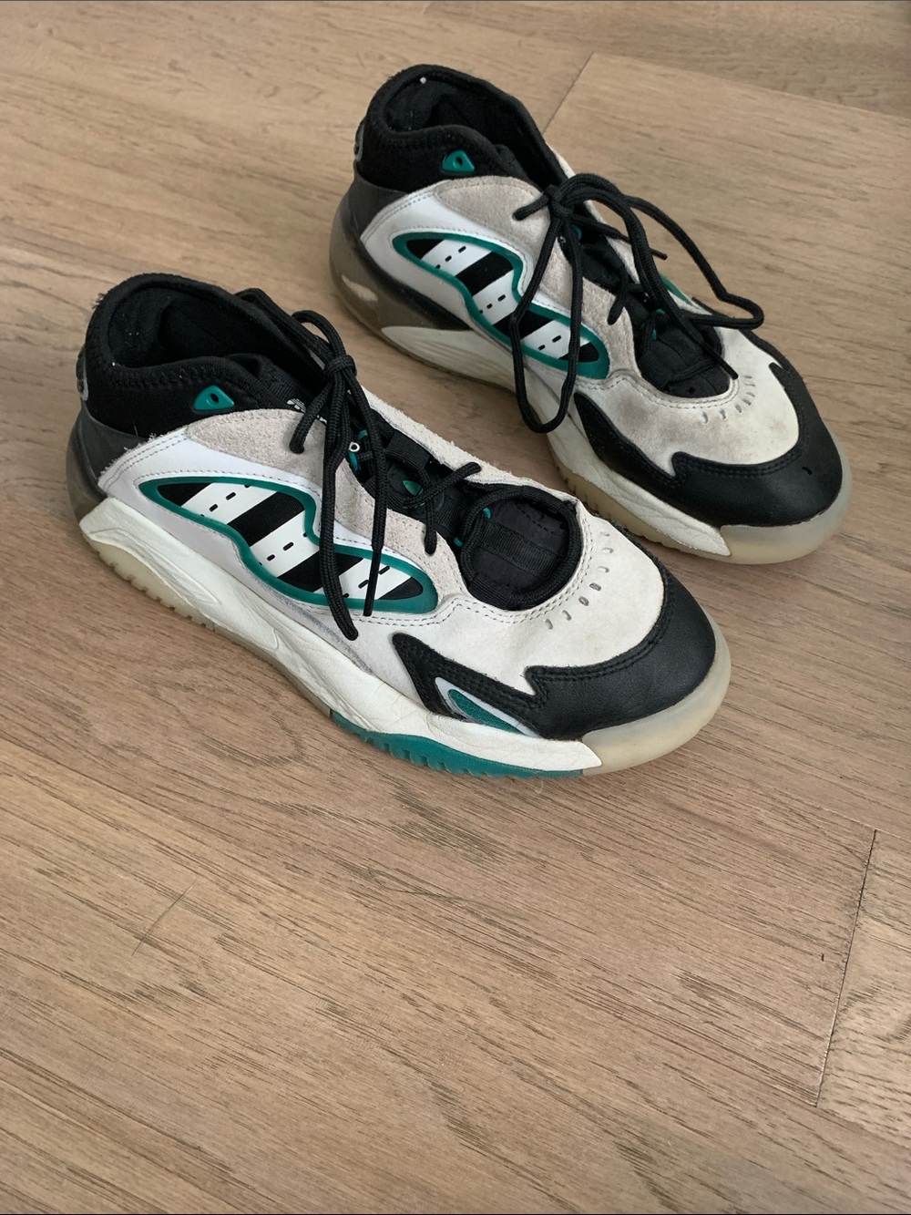 Adidas Streetball II Men Shoe Sneaker White/Black/Green Size 8.5